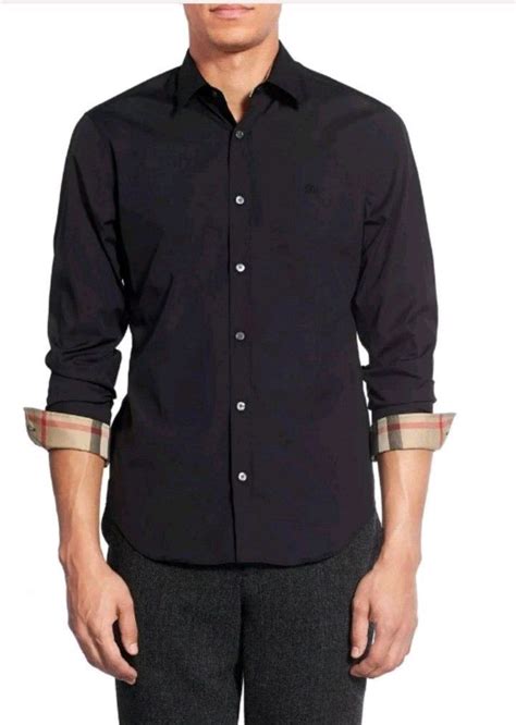 black and white burberry button up|burberry button up men's cheap.